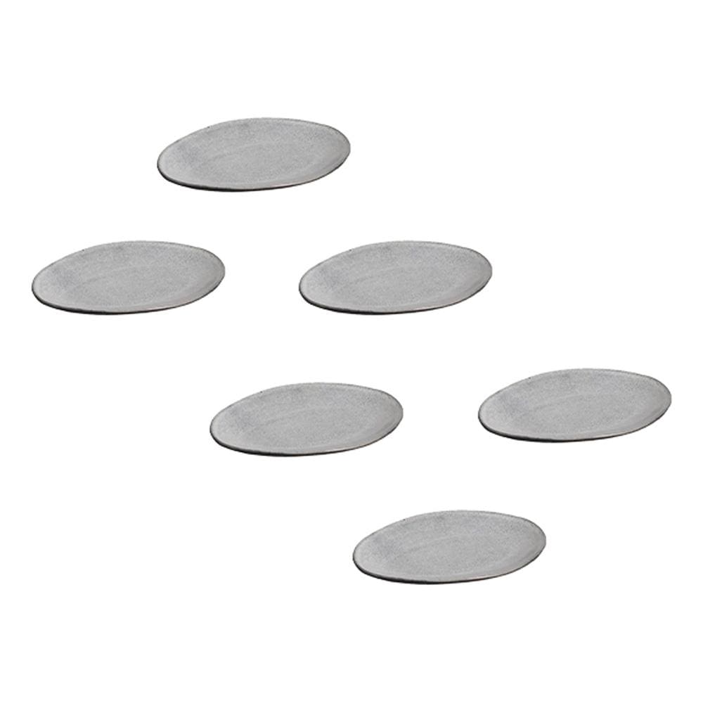 Conjunto de Pratos de Sobremesa Ovais Porto Brasil Orgânico Dust 22,5cm - 6 peças