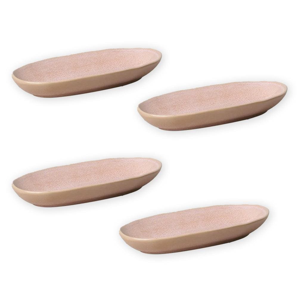 Conjunto de Travessas Ovais Grandes Porto Brasil Orgânico Litchi 32x16cm - 4 Peças