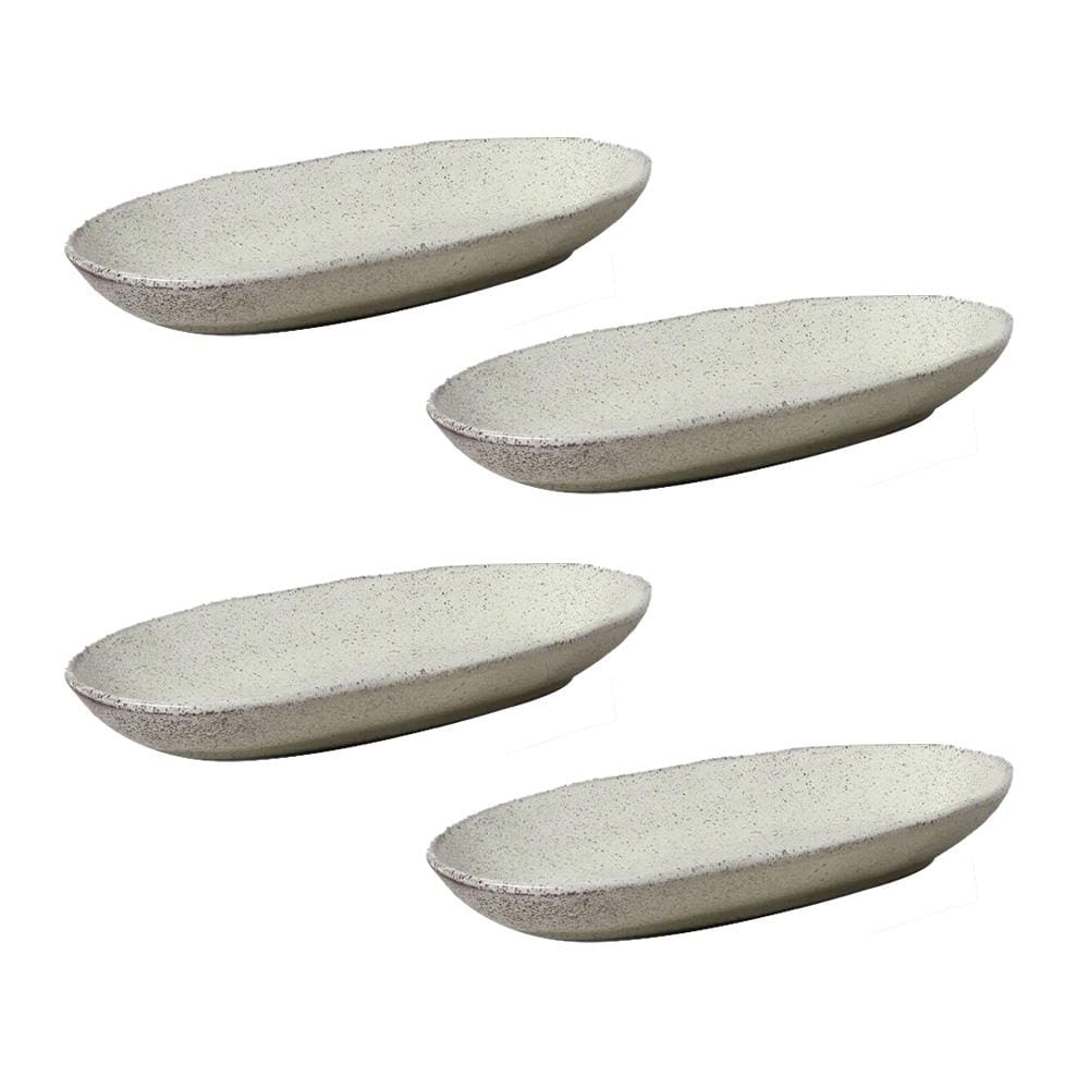 Conjunto de Travessas Ovais Grandes Porto Brasil Orgânico Pistache 32x16cm - 4 Peças