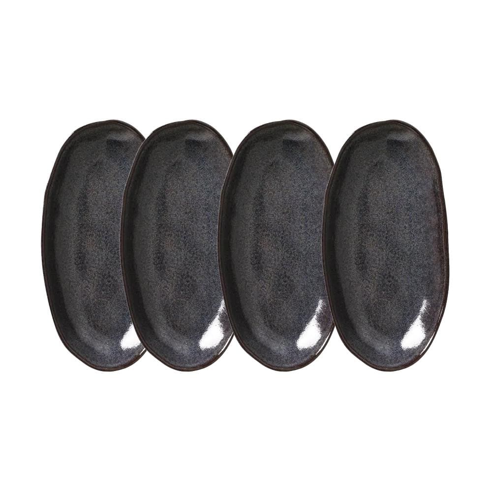 Conjunto de Travessas Ovais Grandes Porto Brasil Orgânico Titanium 32x16cm – 4 Peças
