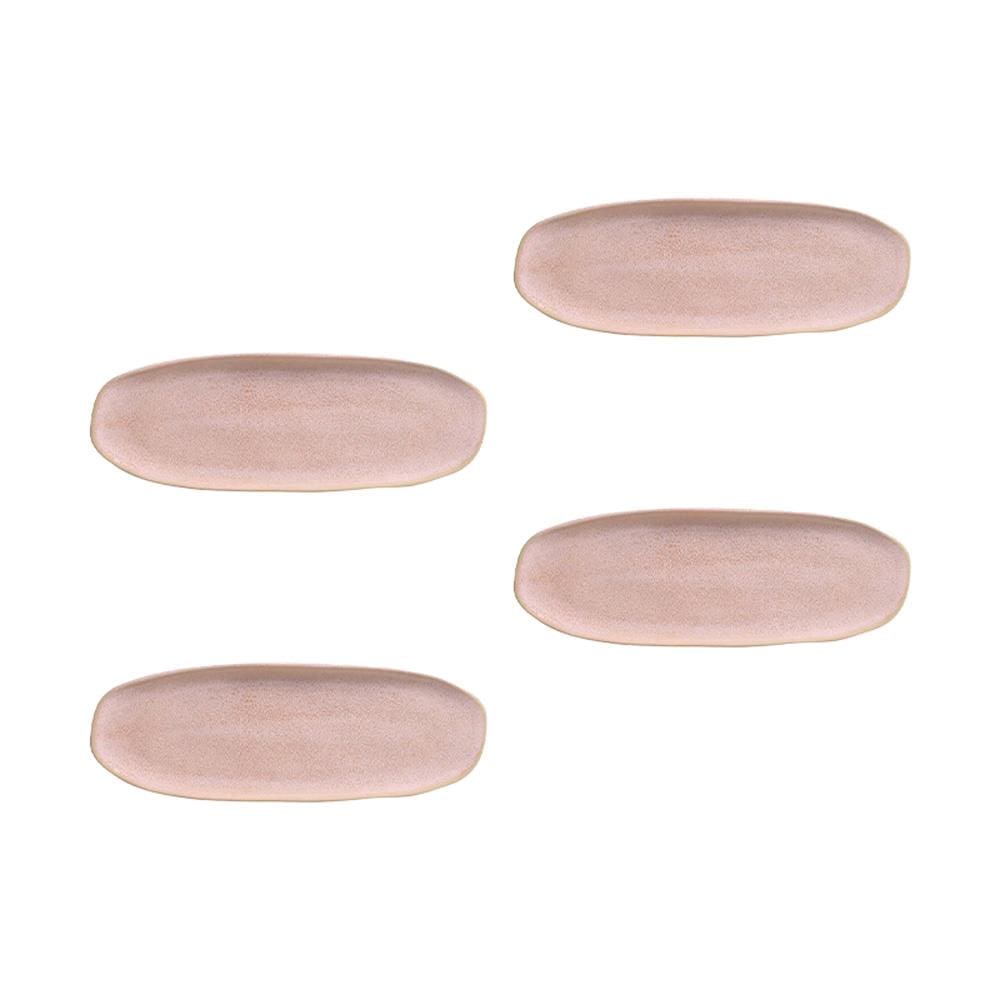 Conjunto de Travessas Oval Rasa Grande Porto Brasil Orgânico Litchi 36x13cm - 4 Peças