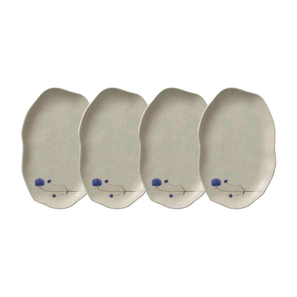 Conjunto de Travessas Oval Rasa Média Porto Brasil Bio Campestre 30x20cm - 4 Peças