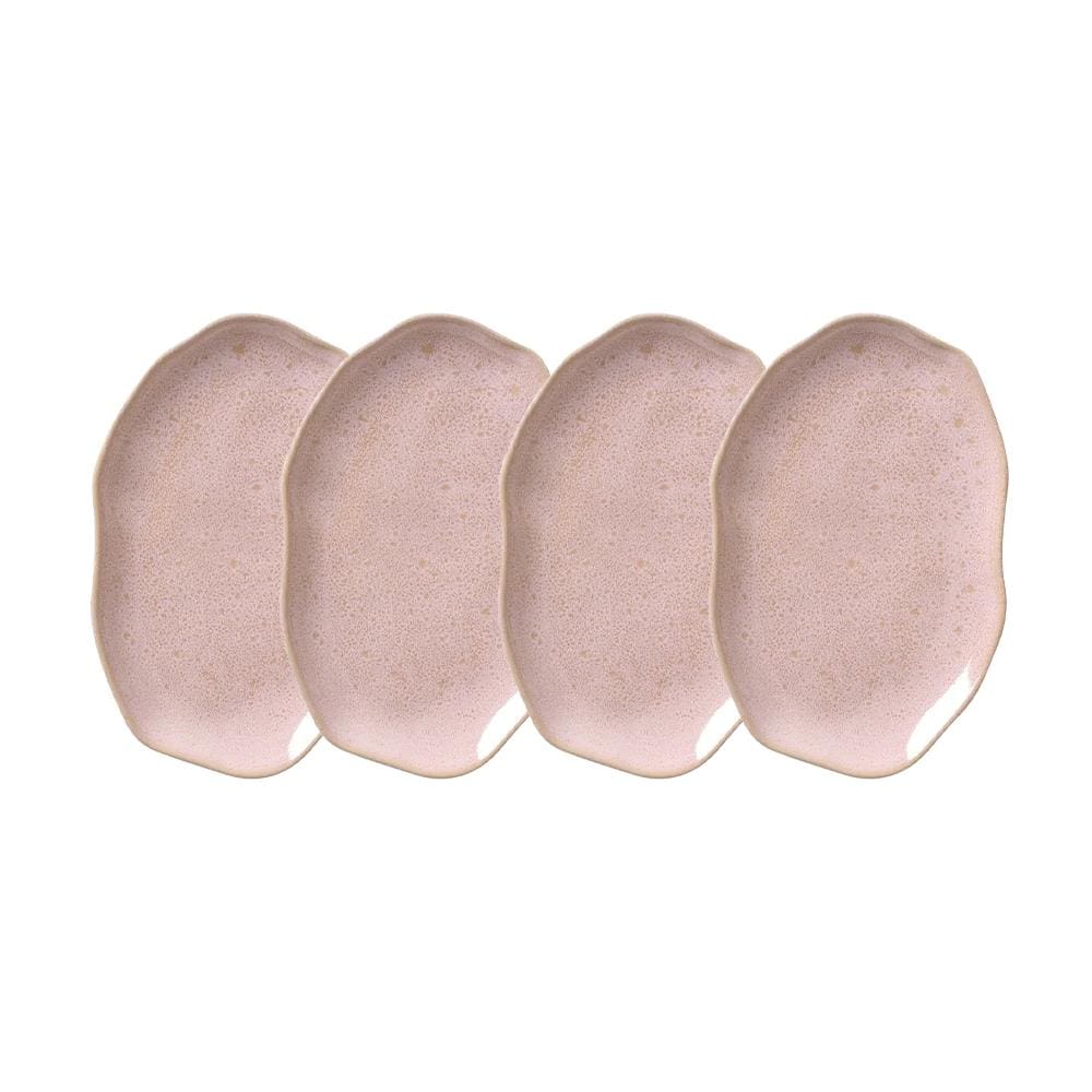 Conjunto de Travessas Oval Rasa Média Porto Brasil Bio Litchi 30x20cm - 4 Peças