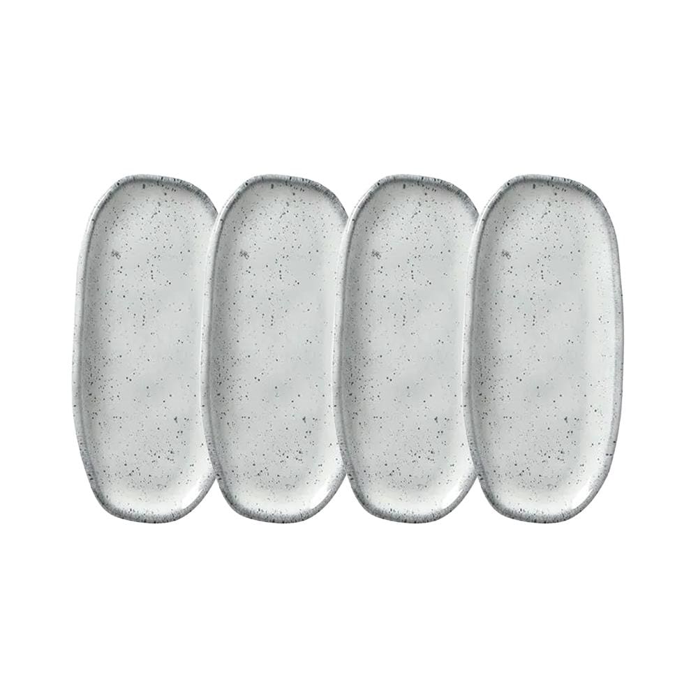 Conjunto de Travessas Oval Rasa Mini Porto Brasil Orgânico Echo 16,5x8cm - 4 Peças