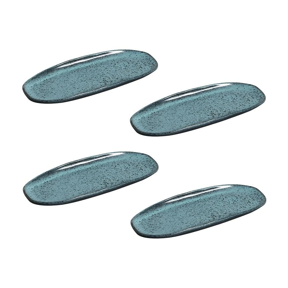 Conjunto de Travessas Ovais Pequenas Porto Brasil Orgânico Night Sky 23x11cm - 4 Peças