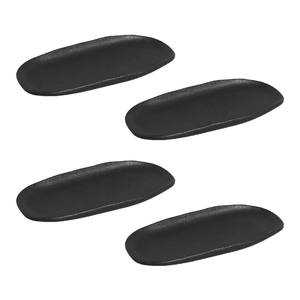 Conjunto de Travessas Ovais Pequenas Porto Brasil Orgânico Preto Matte 23x11cm - 4 Peças