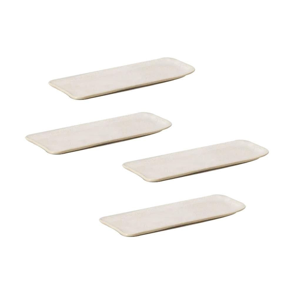 Conjunto de Travessas Retangulares Pequenas Porto Brasil Orgânico Latte 22x9,5cm - 4 Peças