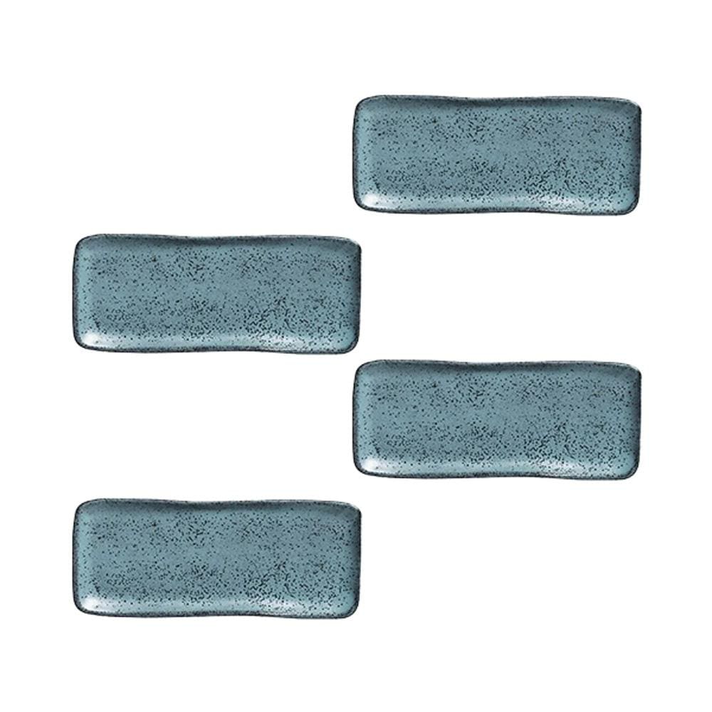 Conjunto de Travessas Retangulares Pequenas Porto Brasil Orgânico Night Sky 22x9,5cm - 4 Peças