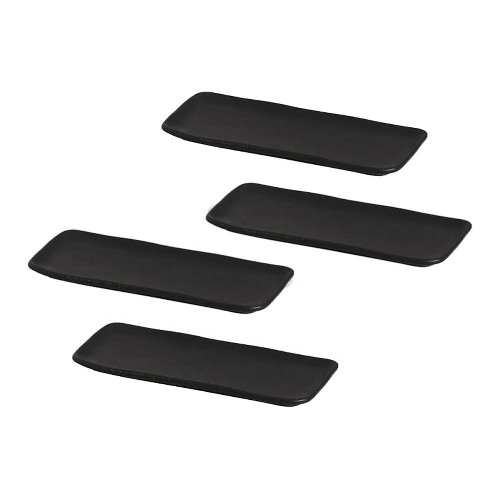 Conjunto de Travessas Retangulares Pequenas Porto Brasil Orgânico Preto Matte 22x9,5cm - 4 Peças