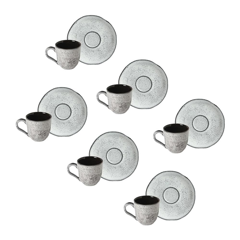 Conjunto de Xícaras de Café com Pires Porto Brasil Orgânico Echo 120ml - 6 Peças