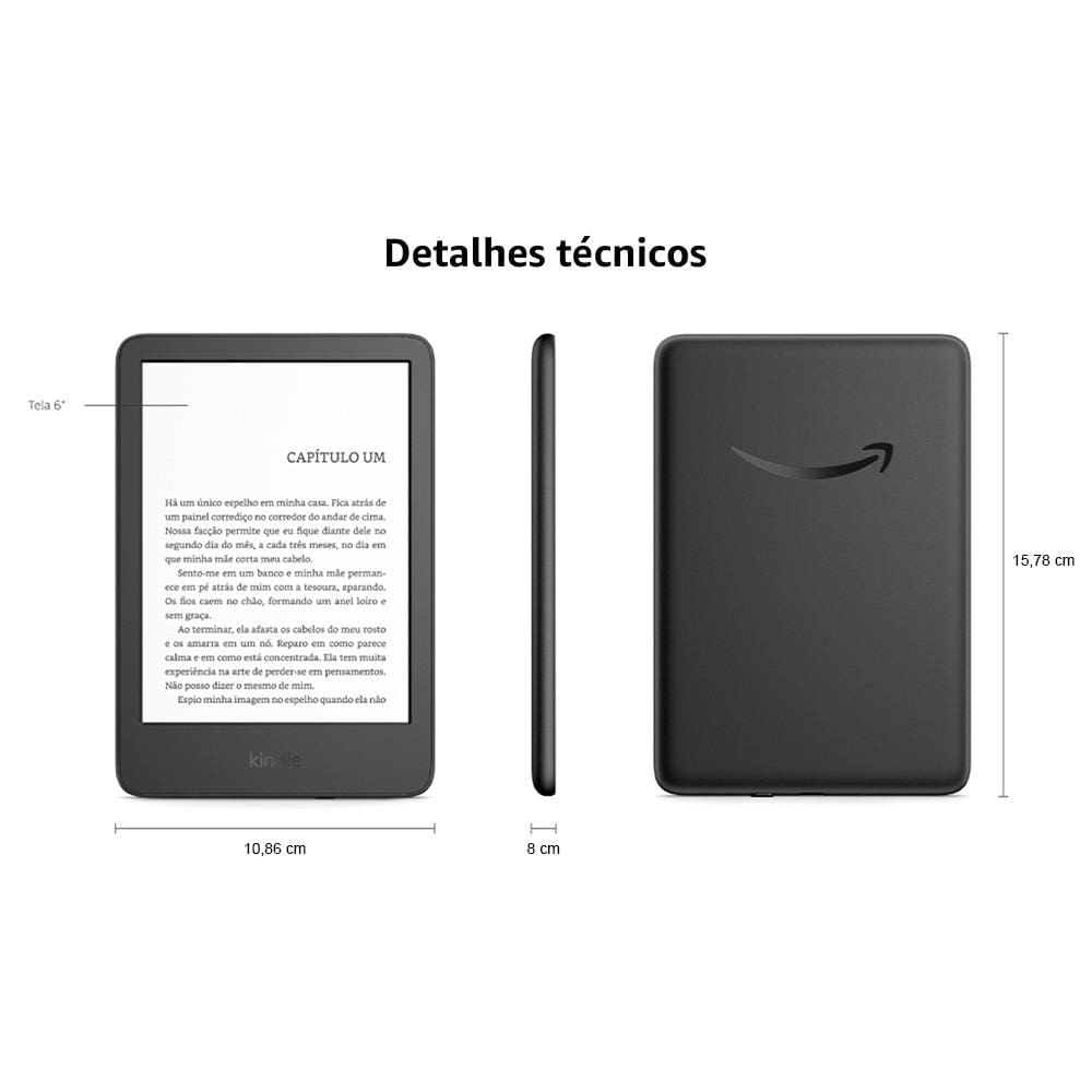 E-Reader Kindle 11ª Geração Amazon com 16GB, | Casas Bahia
