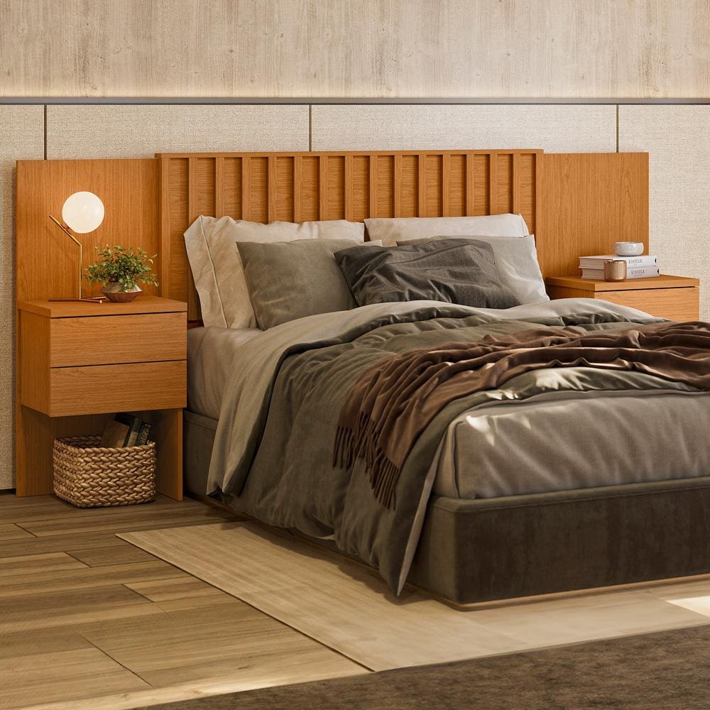 Cabeceira para Cama de Casal e Queen Size Palumóveis Olinda Extensível - 300cm de Largura