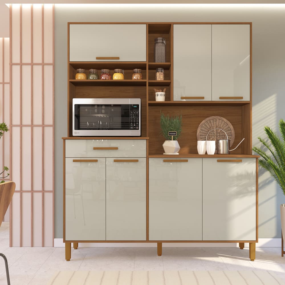 Cozinha Compacta Indekes Braga com 7 Portas e 1 Gaveta - 160cm de largura