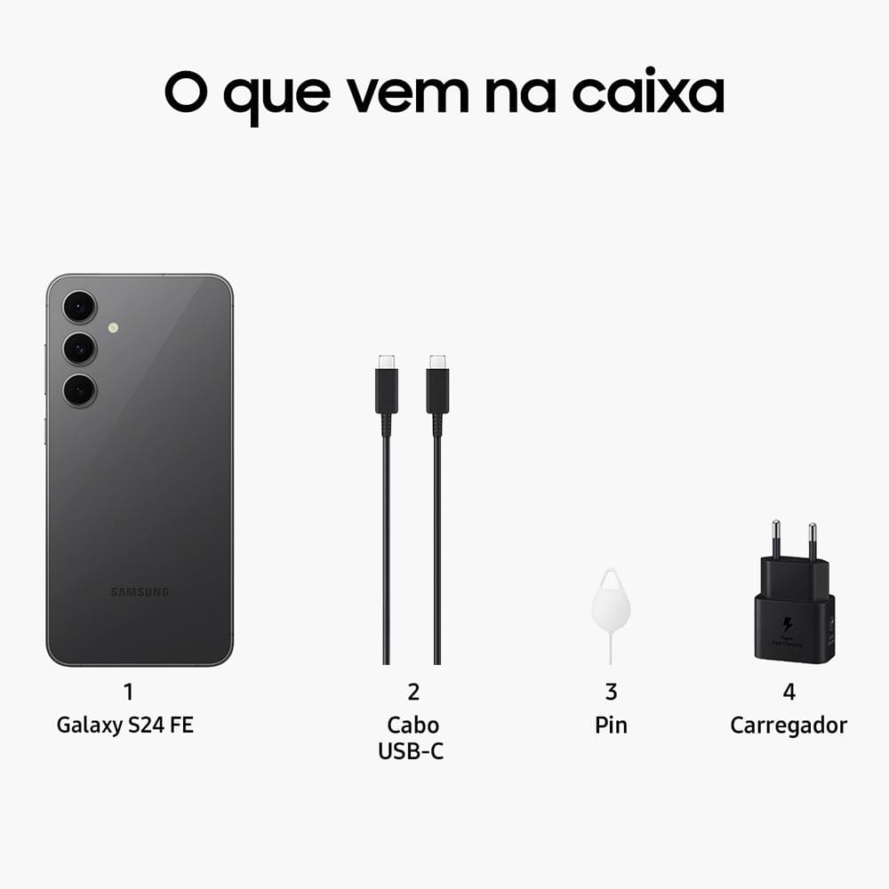 Smartphone Samsung Galaxy S24 FE Grafite, | Casas Bahia