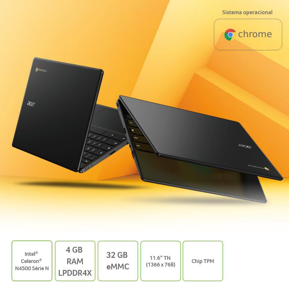 Notebook Acer Chromebook 311 com processador Intel | Casas Bahia