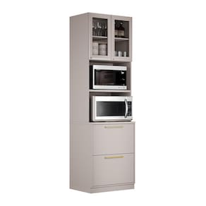 Paneleiro Itatiaia Essence com 3 Portas, 5 Prateleiras e Nicho para Forno e Micro-ondas - Fendi