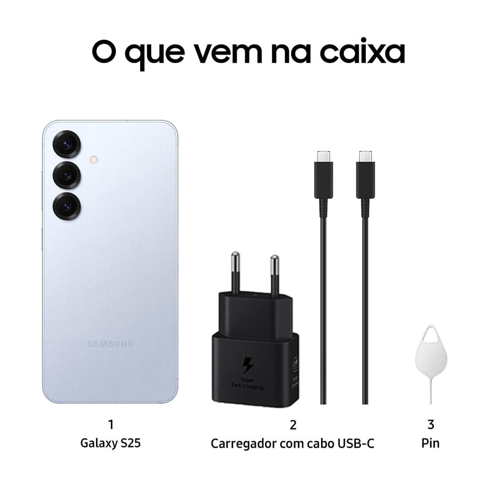 Smartphone Samsung Galaxy S25 5G Azul | Casas Bahia