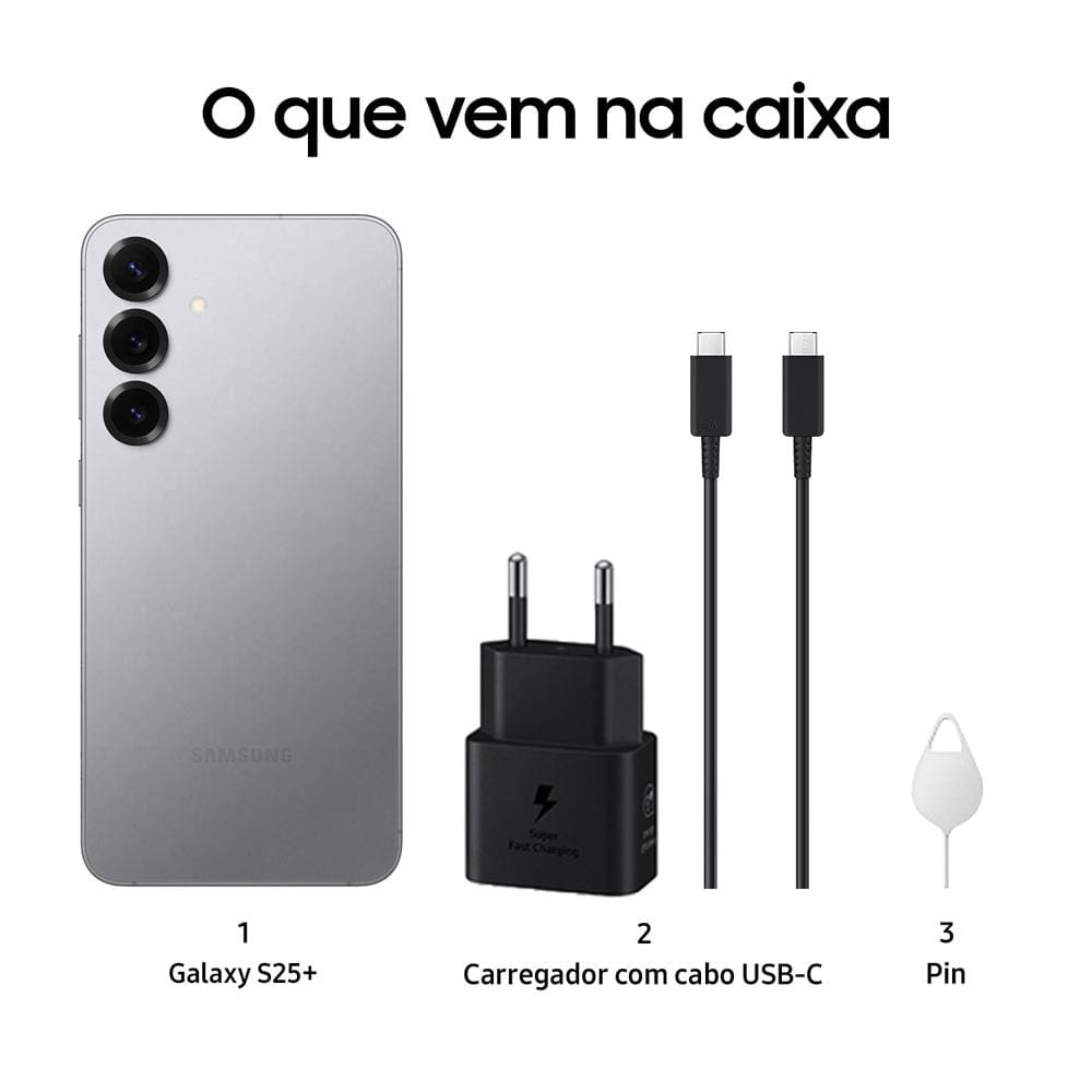 Smartphone Samsung Galaxy S25+ 5G Prata | Casas Bahia