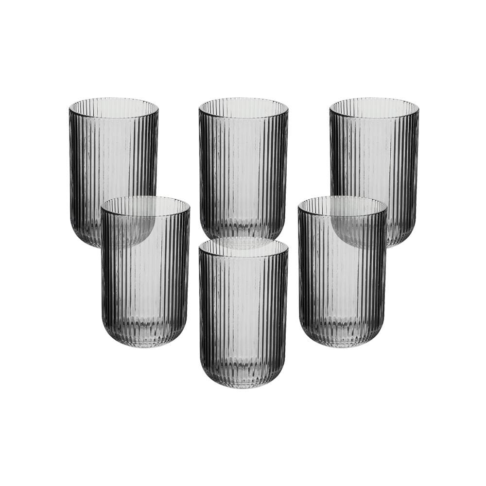 Jogo de Copos L'Hermitage Cameratta 425ml em Cristal Ecológico Cinza - 6 Peças