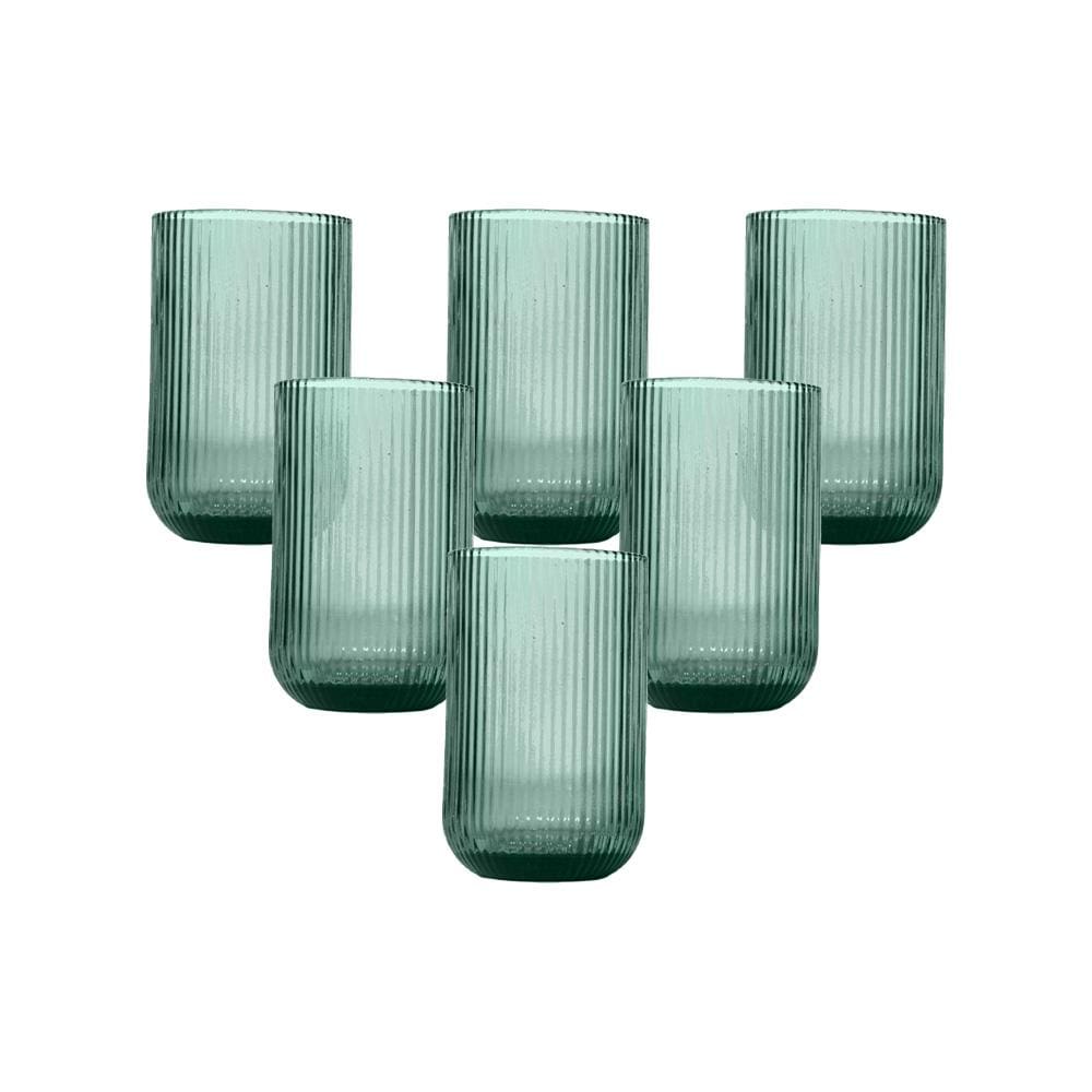 Jogo de Copos L'Hermitage Cameratta 425ml em Cristal Ecológico Verde - 6 Peças