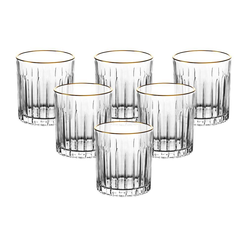 Jogo de Copos Baixos L’Hermitage Soho com Borda Dourada 310ml - 6 Peças