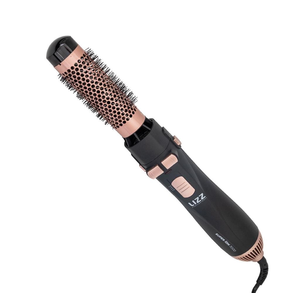 Escova Rotativa Secadora Lizz Super Ion 3000 com Função 5 em 1 e Sistema de Rotação 360° 1300W – Preto/Rose