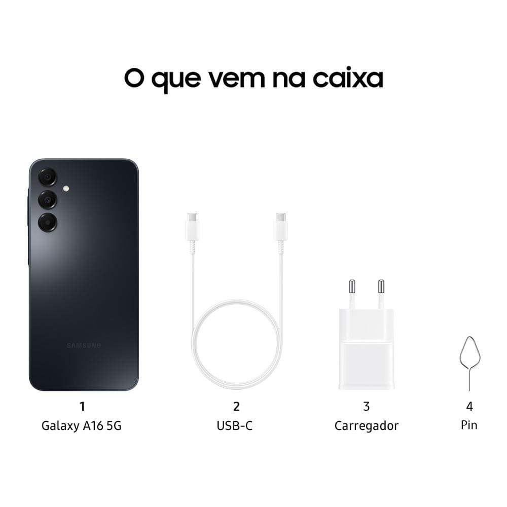 Smartphone Samsung Galaxy A16 Preto, 256GB, | Casas Bahia