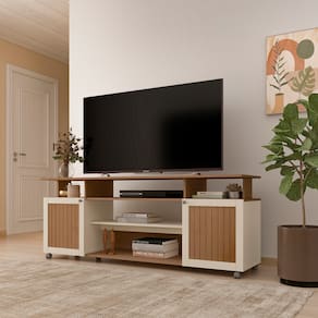 Rack Artely Ipanema para TV's de até 75” - Cinamomo/Off White