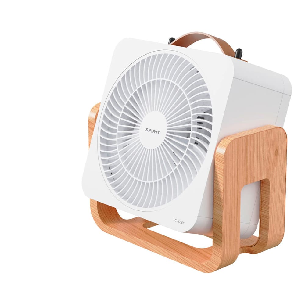 Circulador de Ar Spirit Cubics 20cm com 3 Velocidades e Múltiplas Inclinações – Branco/Caramelo - 220V