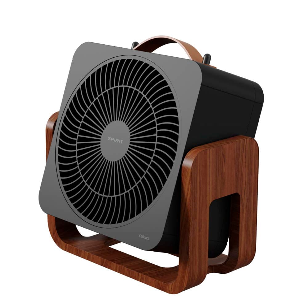 Circulador de Ar Spirit Cubics 20cm com 3 Velocidades e Múltiplas Inclinações – Preto/Tabaco - 220V