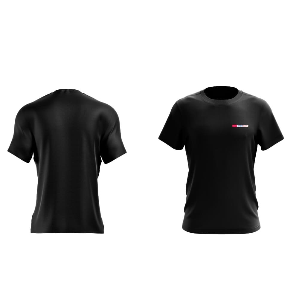 Camiseta Manga Curta Grupo Casas Bahia Preta com Logo Colorida - M