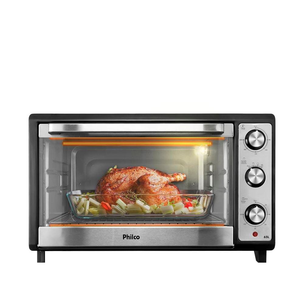 Forno Elétrico Philco PFE65 com Grelha, Lâmpada Interna e Timer de 120 Minutos, Preto - 65 litros  - 220V