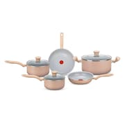 Conjunto de Panelas 5 Peças Rochedo Ceramic Light Sand com Revestimento Cerâmico – Vanilla