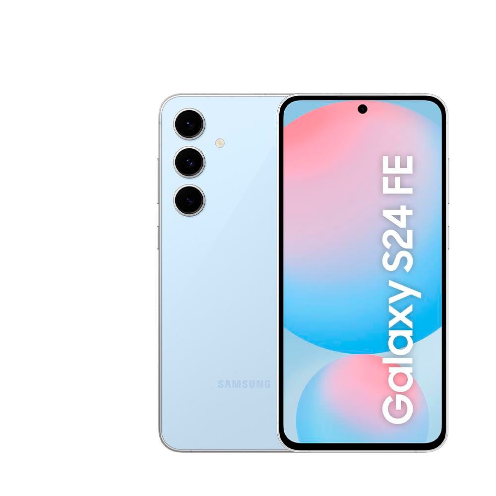 Smartphone Samsung Galaxy S24 FE 5G Azul 128GB, 8GB RAM, Galaxy AI, Câmera Traseira 50MP, Tela 6.7" 60-120Hz, IP68 e Processador Exynos 2400e