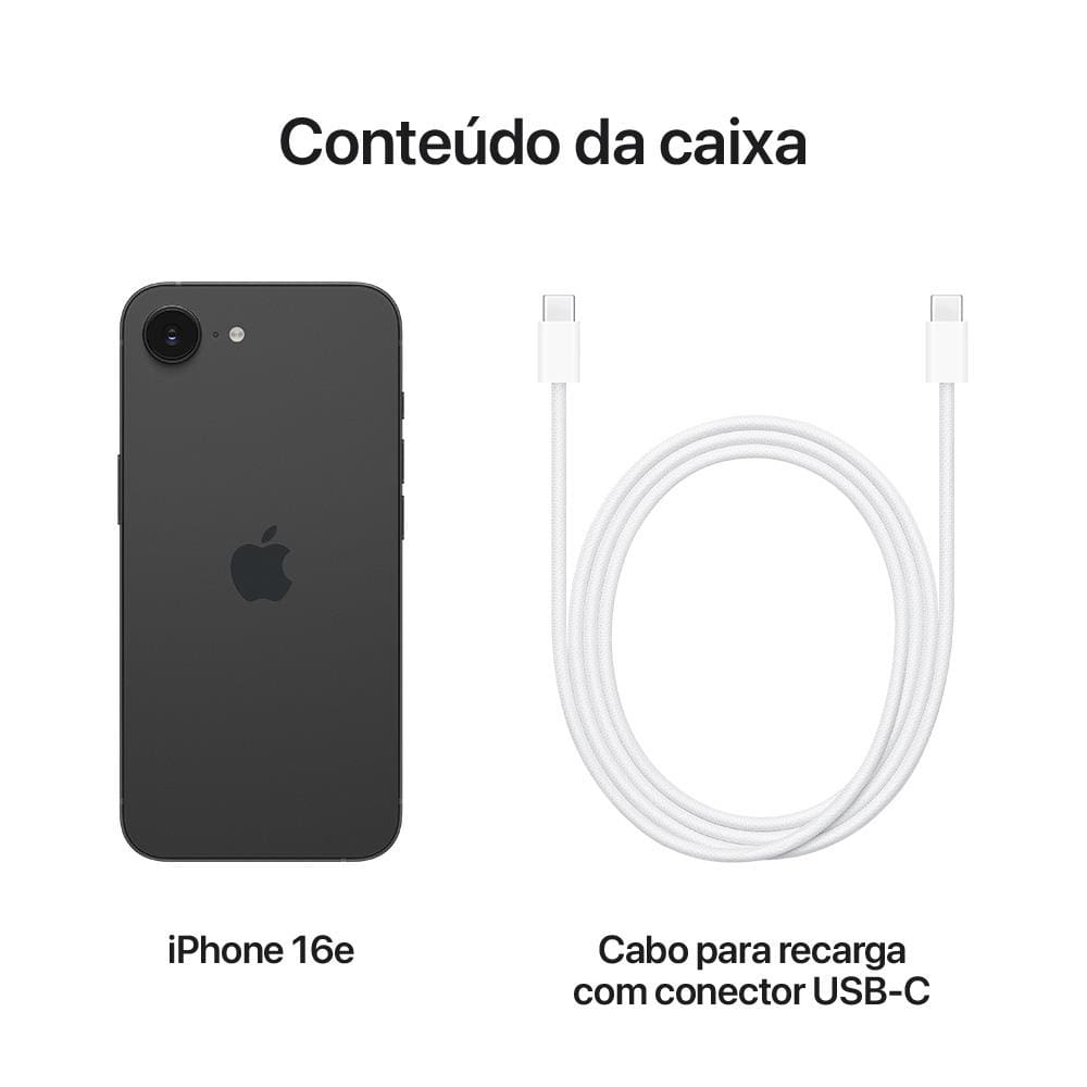 Apple iPhone 16e de 128GB - Preto | Casas Bahia