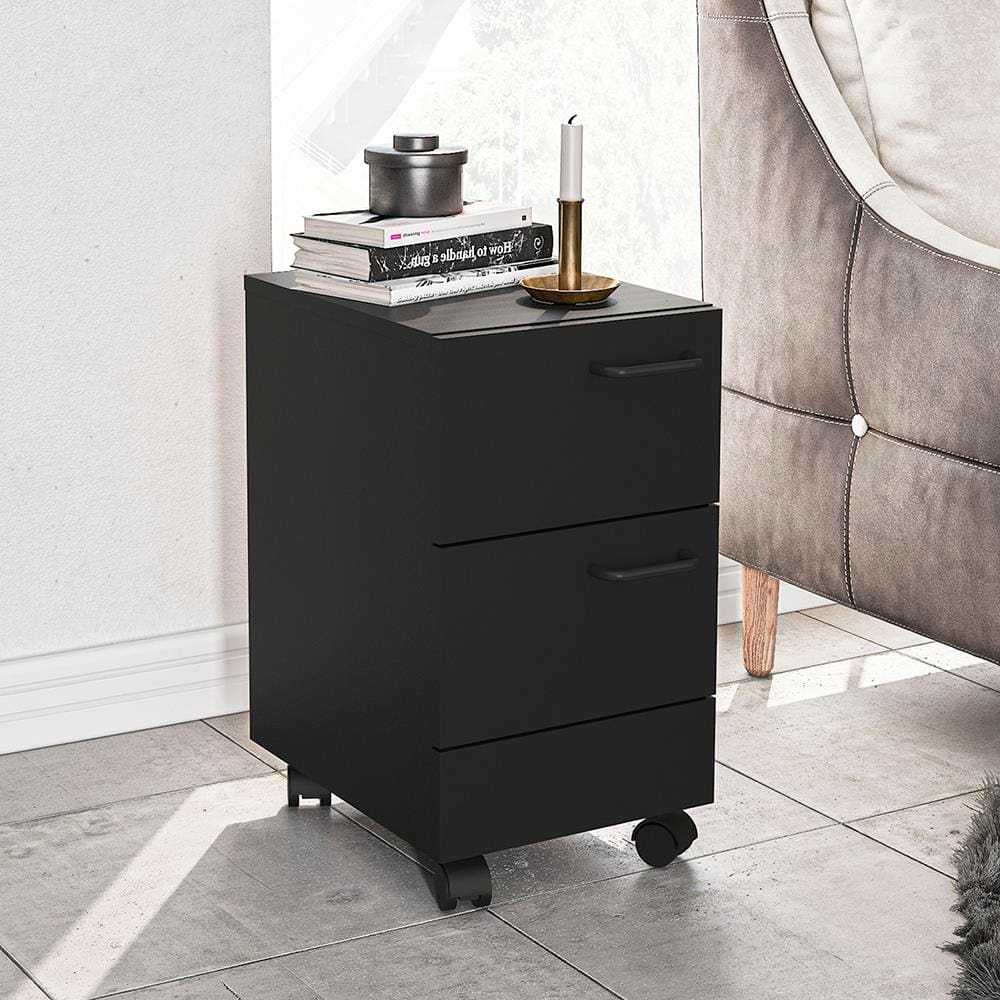 Gaveteiro Politorno Osaka 2 Gavetas com Rodízios 51cm Compacto Vertical MDP