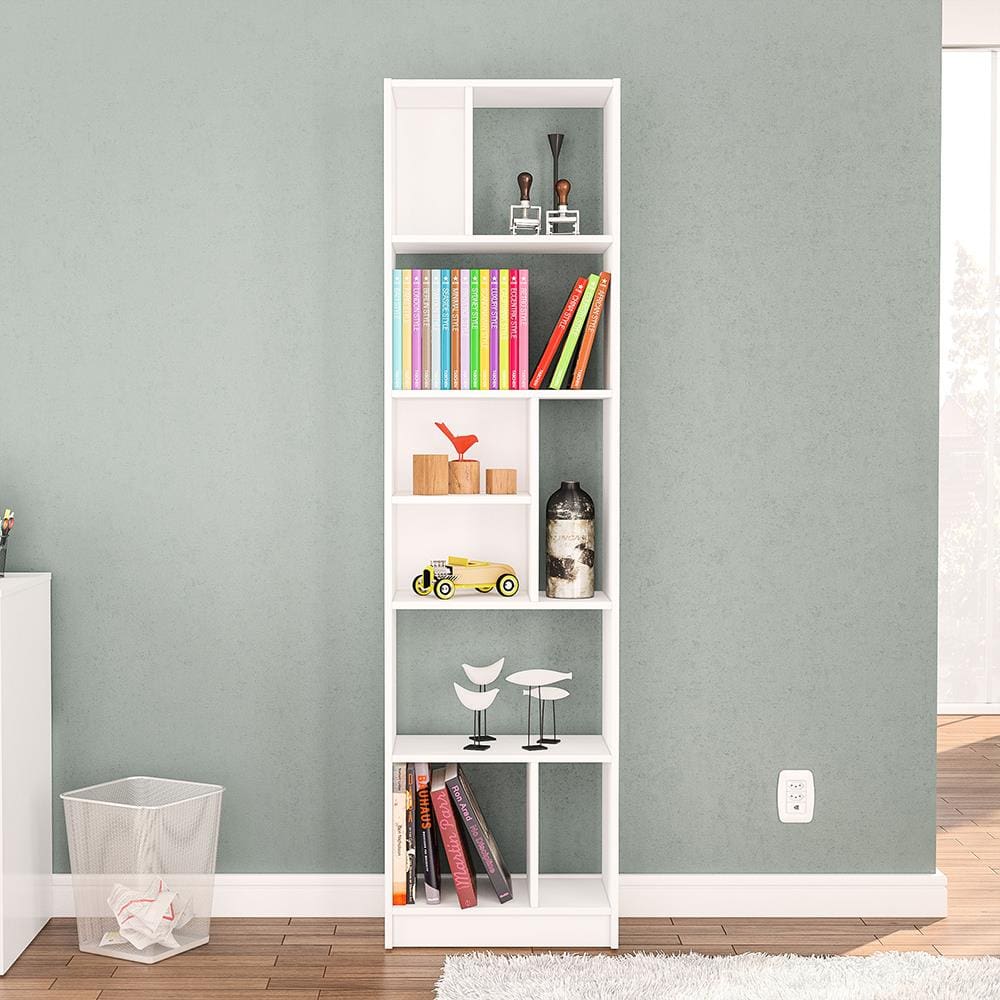 Estante de Livros Politorno Piratini Alta 9 Prateleiras 178cm Design Clean Compacta