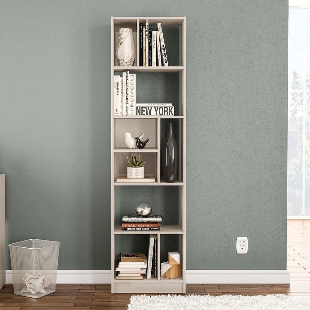 Estante de Livros Politorno Piratini Alta 9 Prateleiras 178cm Design Clean Compacta