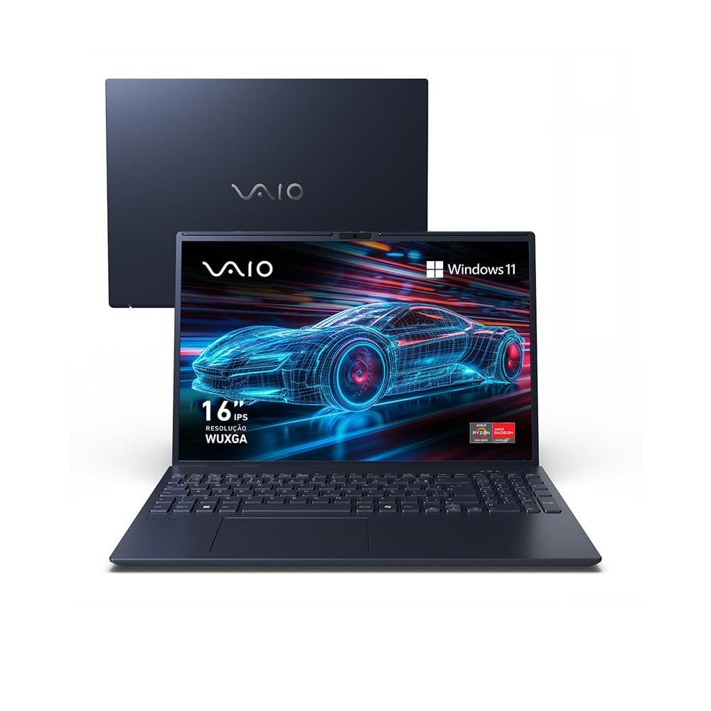 Notebook VAIO FE16 AMD Ryzen 5-5625U Windows 11, 16GB 512GB SSD Wi-Fi 6 Tela 16'' IPS WUXGA Antirreflexo - Cinza Expansível até 64G