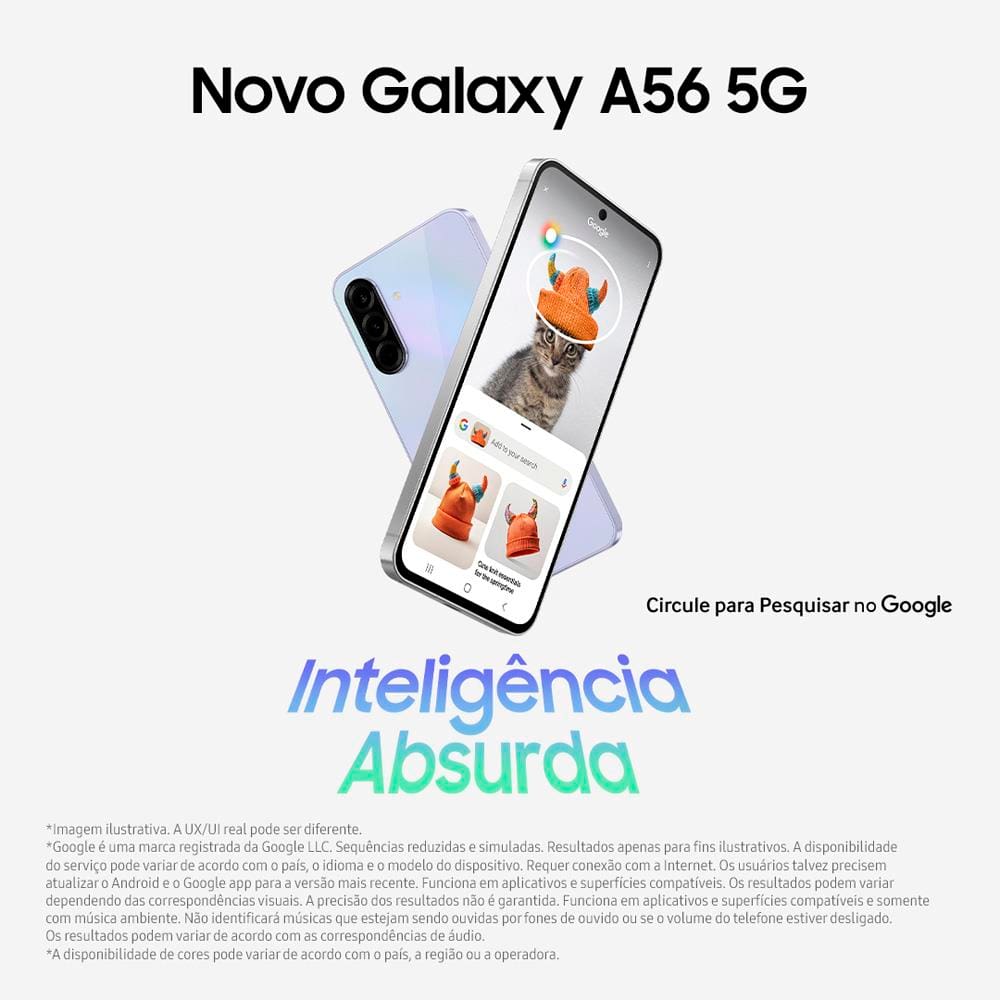 Smartphone Samsung Galaxy A56 5G Cinza | Casas Bahia
