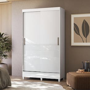 Guarda-roupa Santos Andirá Fit 2 Portas, 2 Gavetas com Cabideiro e Maleiro Solteiro – 106,6 cm de largura