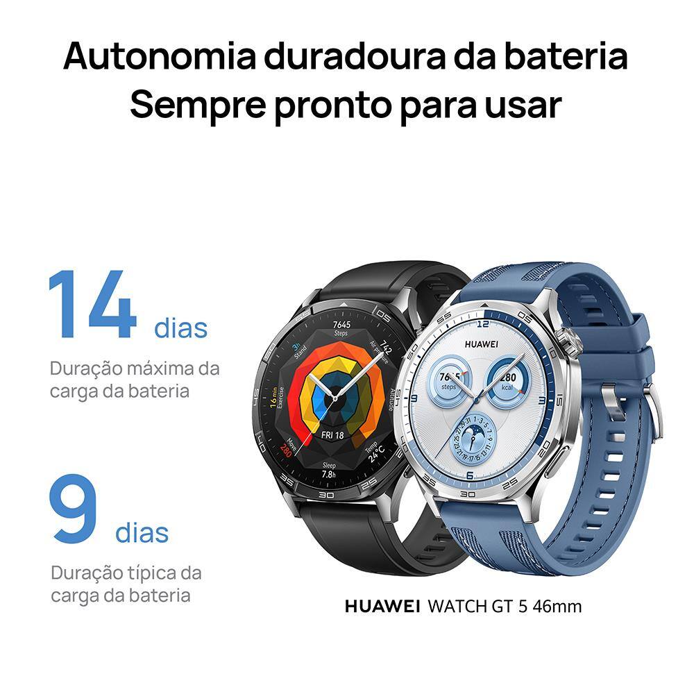 Smartwatch Huawei Watch GT 5 46mm – Azul | Casas Bahia