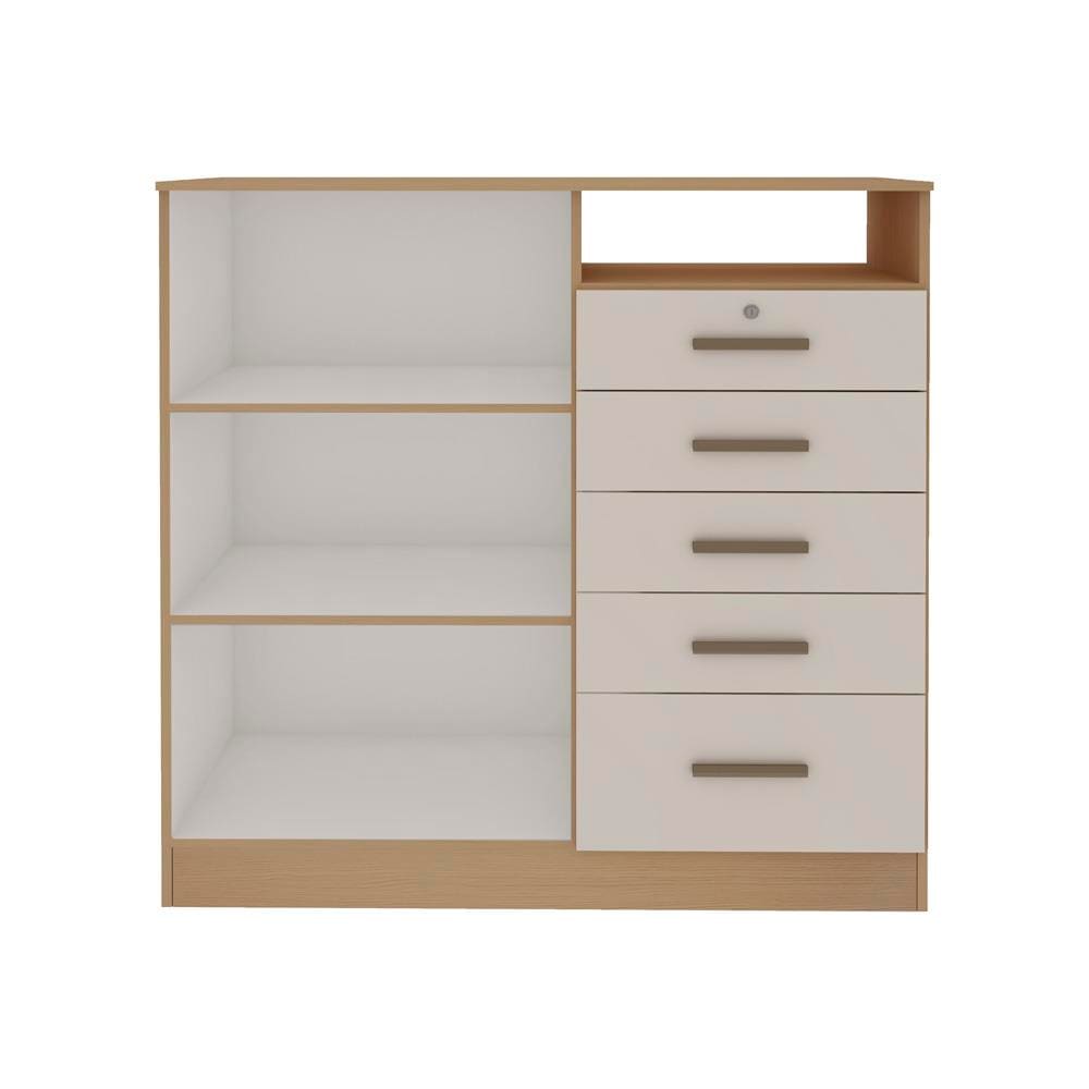 ネーヴェクレマ Cômoda Genialflex Guatemala com 2 Portas, 5 Gavetas, 2 Prateleiras