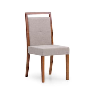 Cadeira Herval Viana Estofada D33 Estrutura Madeira Cinza