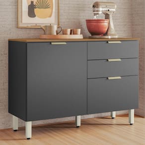 Balcão Demóbile Aspen com 2 Portas, 2 Gavetas e 1 Prateleira - 120cm de largura