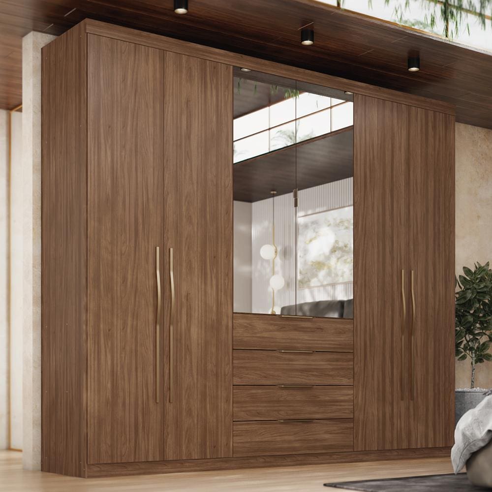 Guarda-Roupa Demóbile Giardino com 6 Portas e 4 Gavetas - 262,2 de largura