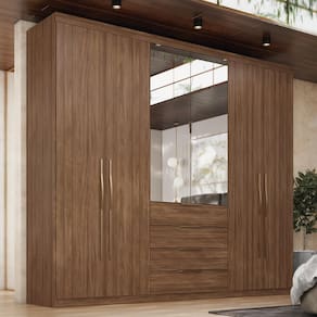 Guarda-Roupa Demóbile Giardino com 6 Portas e 4 Gavetas - 262,2 de largura