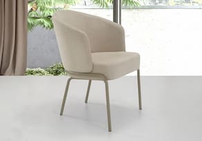 Poltrona Herval Hermes Pés em Metal Assento D33 Encosto D28 Bege