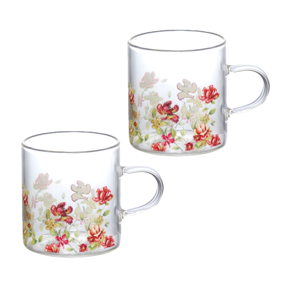 Jogo de Canecas Hauskraft Le Jardin em Vidro Borosilicato 125ml - 2 Peças