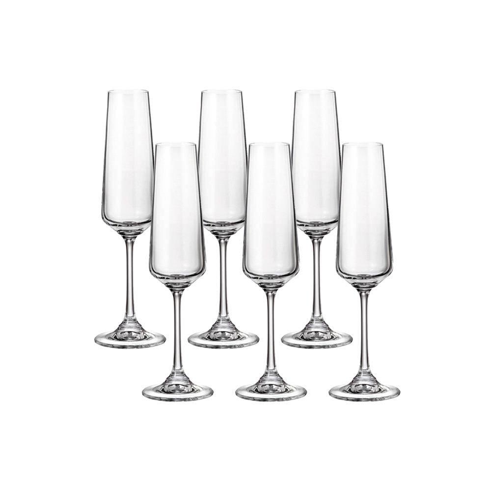 Conjunto de Taças para Champanhe Hauskraft Corvus em Cristal 160 ml - 6 Peças